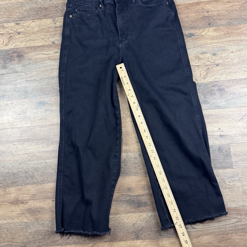 Judy Blue Jeans 11/30 Black High Waist Cropped Wide Leg Raw Hem - Picture 8 of 12